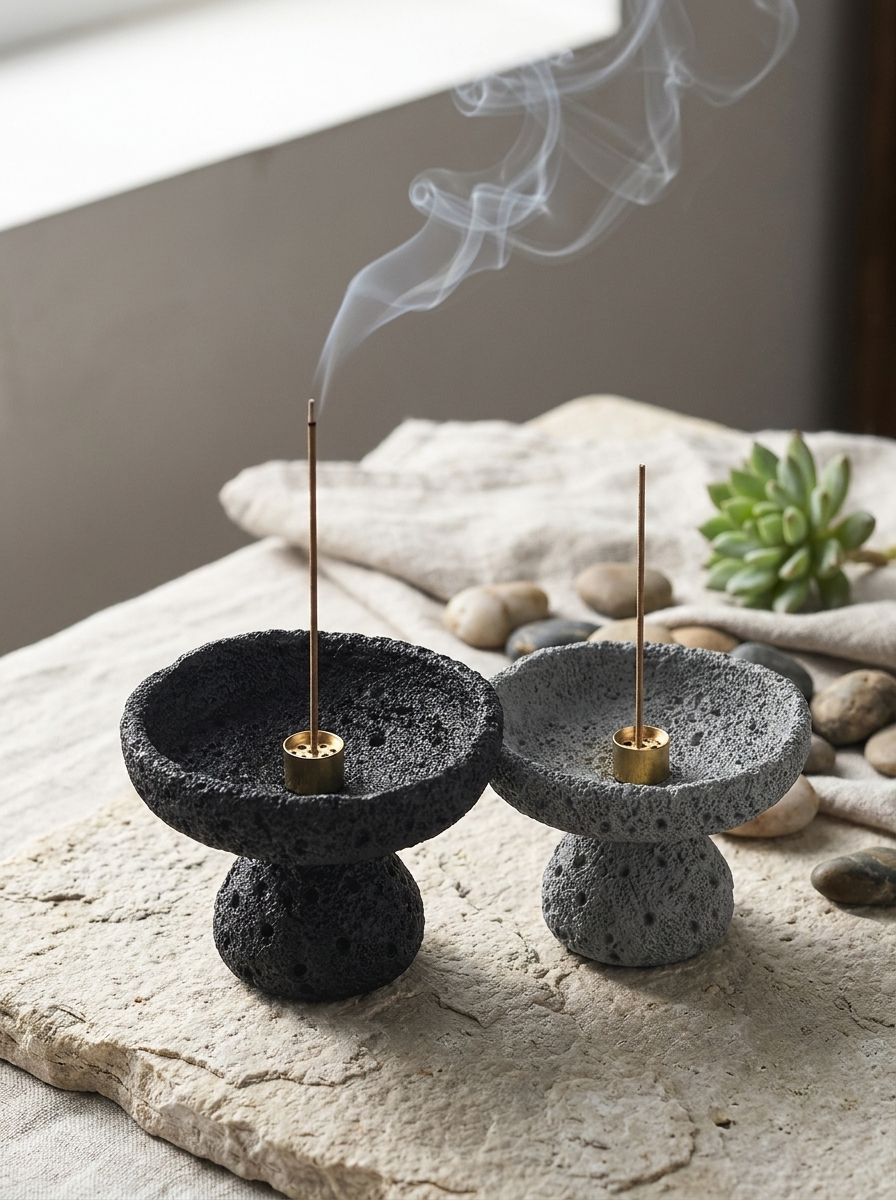 Pedestal Crater Incense Bowl